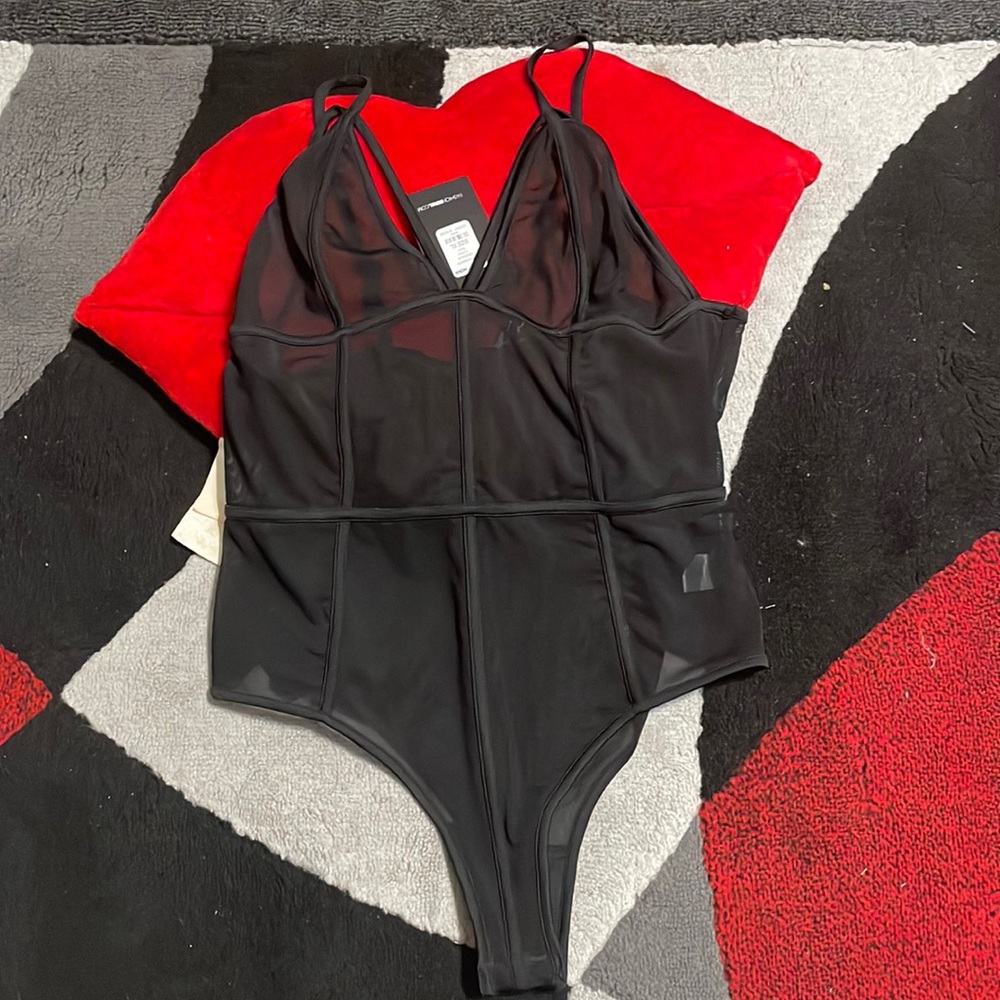 Black see through bodysuit